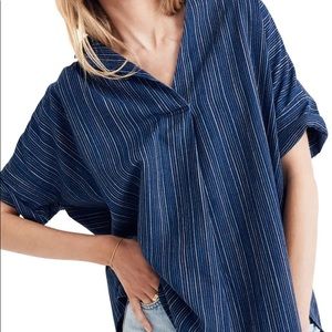 Madewell Courier Button-Back Shirt | Cecile Stripe